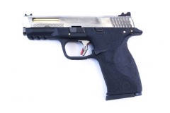 Big Bird E-Force Vented (Silver-Black - Gold Barrel) GBB Pistol
