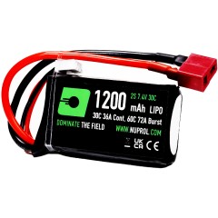 LiPo PEQ Battery 1200mAh-7.4v-30C - Deans