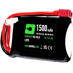 LiPo PEQ Battery 1500mAh-7.4v-20C - Deans