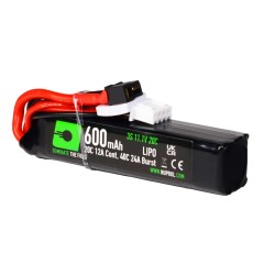 LiPo 600mAh PDW Battery 11.1v-20C - Mini Deans