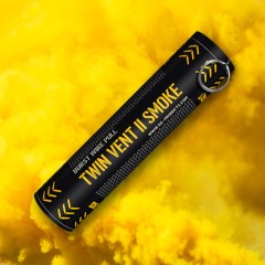 Twin Vent II Smoke Grenade (Yellow) (Burst Wire Pull) (~25s; 1.5g/s)