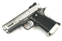 Hi-Capa 3.8 Velociraptor GBB Pistol (Silver|Black) (Silver Barrel)