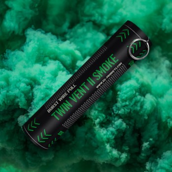 Twin Vent II Smoke Grenade (Green) (Burst Wire Pull) (~25s; 1.5g/s)