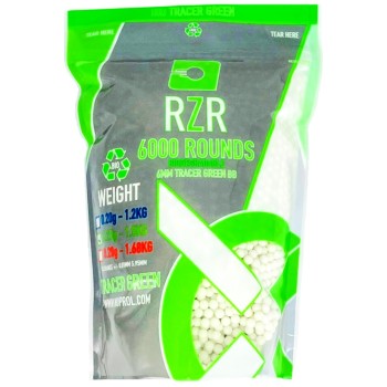 RZR Airsoft BBs Biodegradable Tracer (6000R Resealable Bag) 0.25g