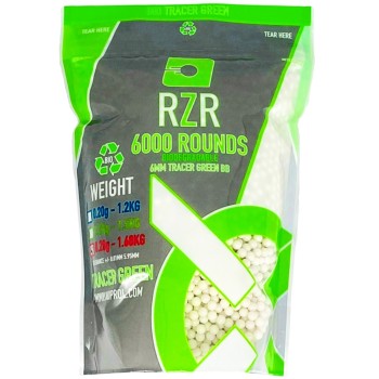 RZR Airsoft BBs Biodegradable Tracer (6000R Resealable Bag) 0.28g
