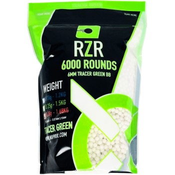 RZR Airsoft BBs Tracer (6000R Resealable Bag) 0.28g - Green